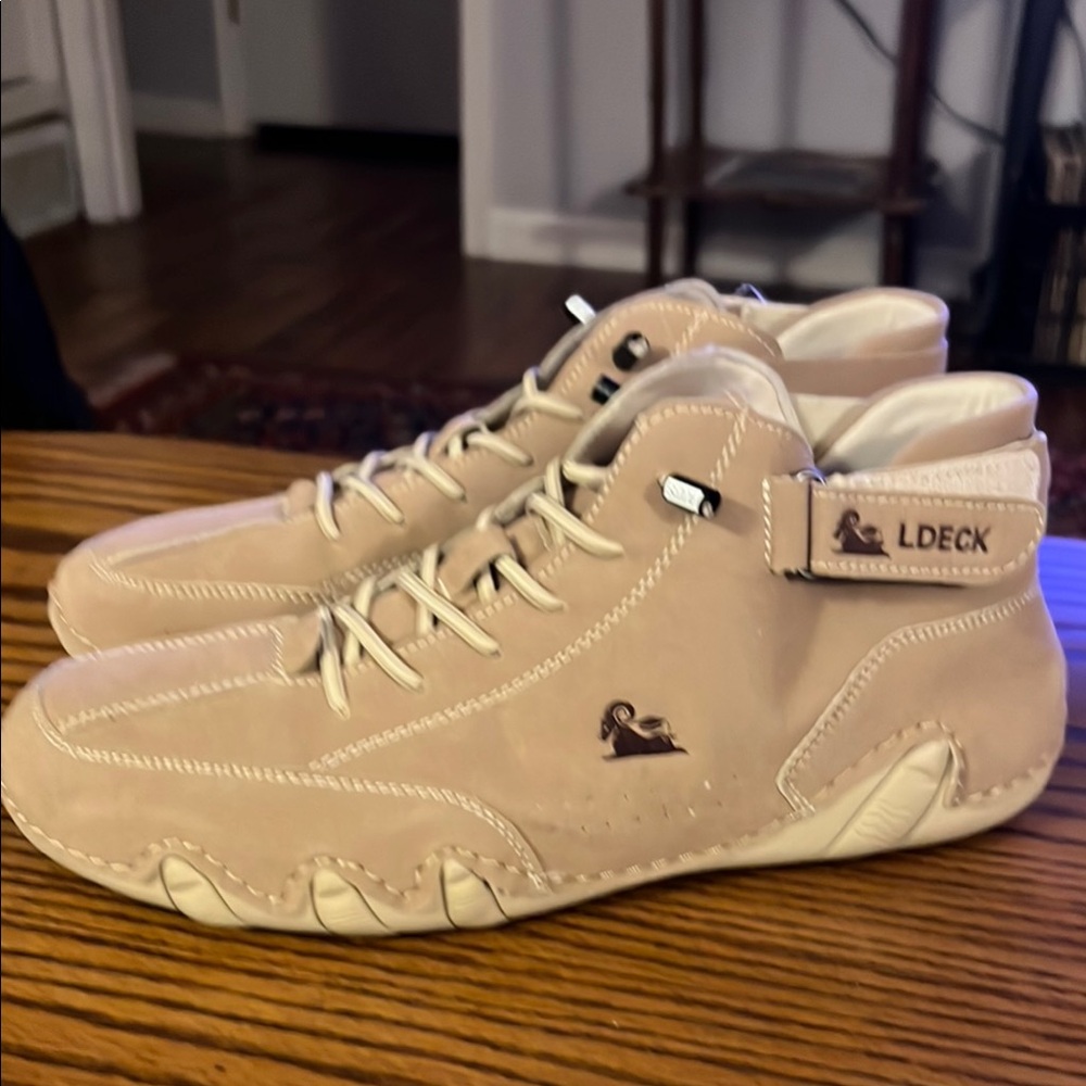 Men's Beige High-Top Sneakers